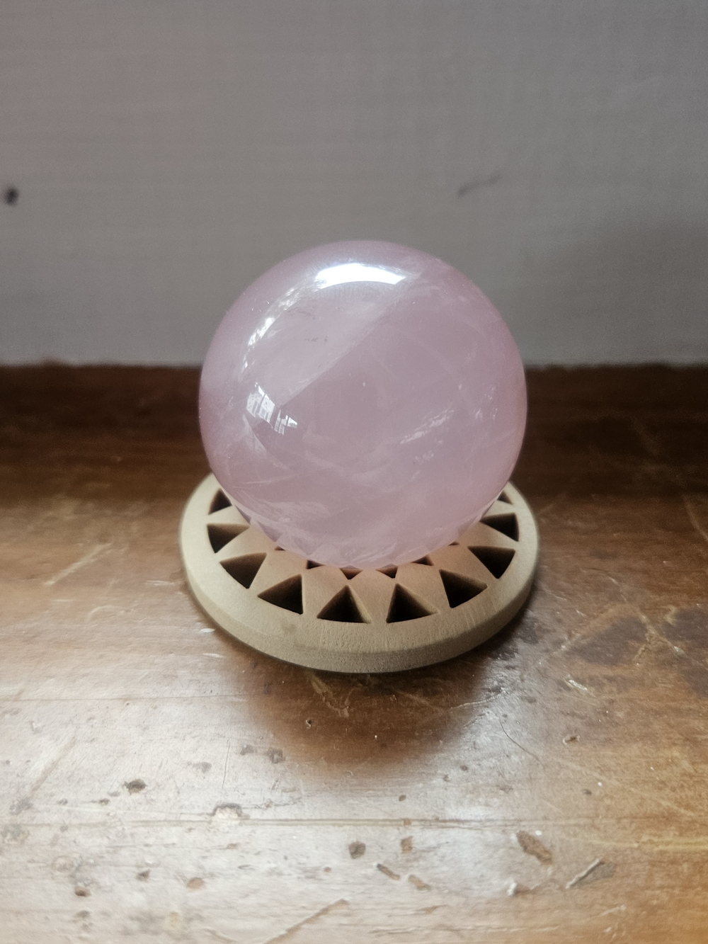 Set of 2 Natural Rose Quartz Crystal Spheres - Two Different Sizes